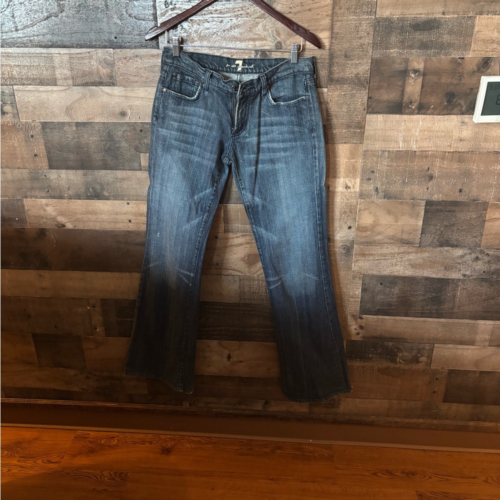 7 For All Mankind Dark Blue Flare Jeans